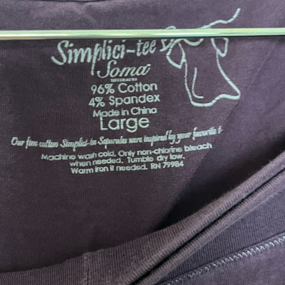 Soma Plum Women's  Floral Lounge Sleepwear Set size L - Picture 4 of 5